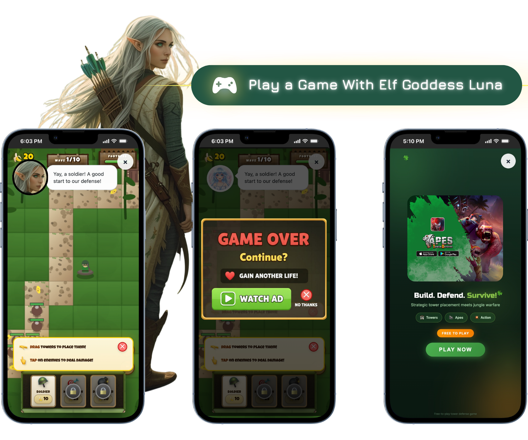 Game ads: mini games with rewarded video and end-screen placements